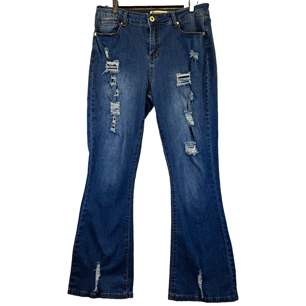 Celebrity Ace Juniors 13 Slim Bootcut Medium Wash Blue Denim Mid Rise Jeans